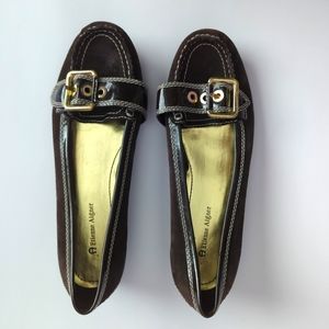 Etienne Signer Brown Suede Buckle Loafers Size 10M Shoes